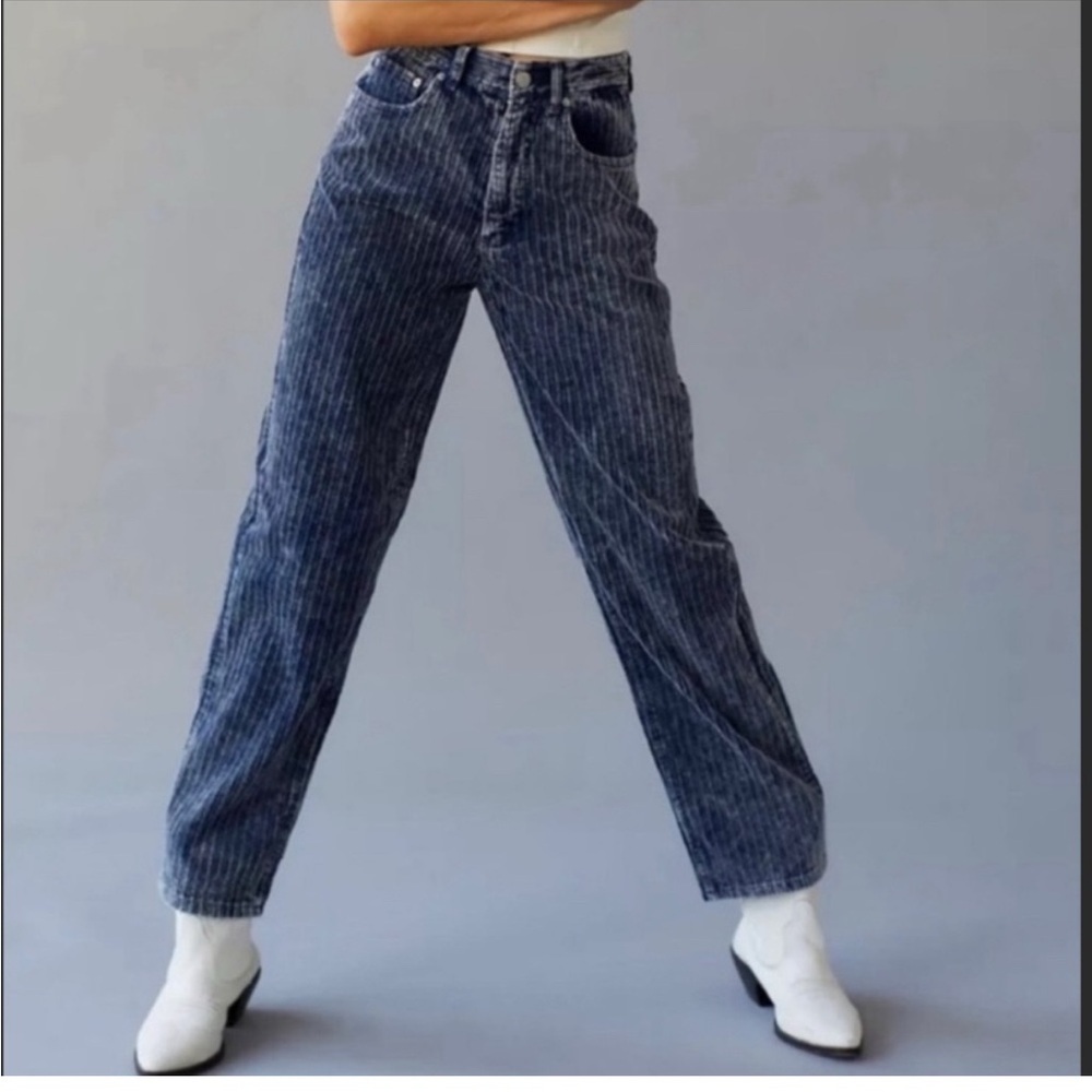 Urban Outfitters BDG high rise baggy fit dark blue corduroy jeans
